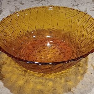 Amber Glass Decorative Bowl